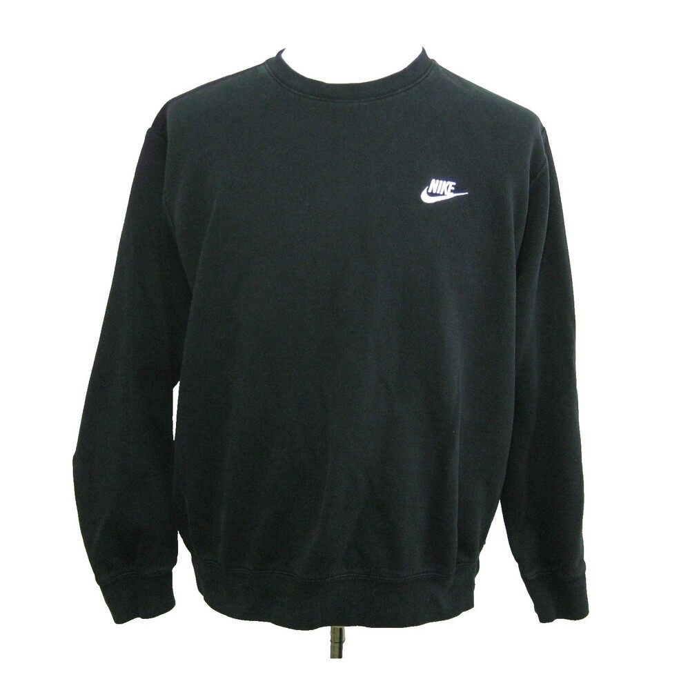 Nike Logo Sweatshirt Mens Size Large Black Athletic Crewneck Long Sleeve Shirt
